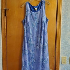 High-low blue floral dress